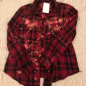 Size Small BRAND NEW w TAGS bleach splashed flannel